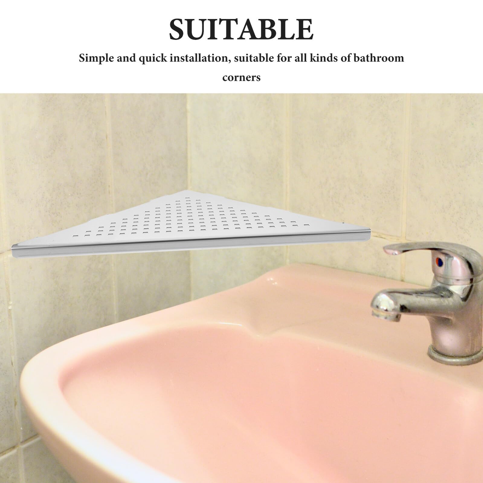Cabilock Estante de Baño de Esquina de Acero Inoxidable Organizador de Ducha sin Taladro para Pared Almacenamiento de Esquina para Baño