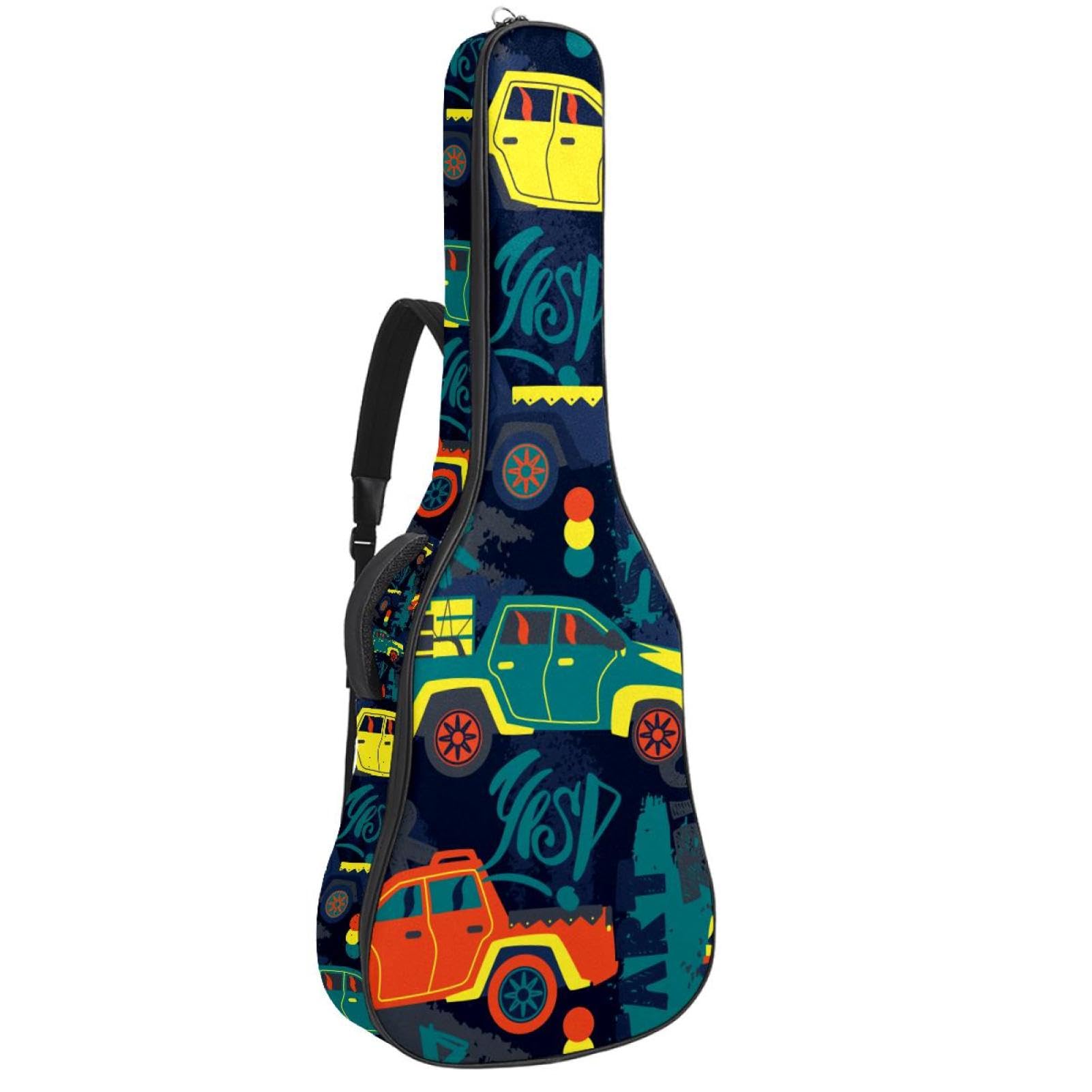 Torba na gitarę akustyczną wodoodporny plecak na gitarę grubo miękko wyściełany samochód klasyczna obudowa na gitarę, wielobarwny, 42.9x16.9x4.7 in, Organizer do torby