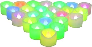 CANDLE CHOICE Color Changing Battery Operated Flameless Tea Lights Bright Flickering LED Tealight Votive Candles Wedding Party Table Centerpieces Halloween Christmas Decorations Batteries Incl 24 Pack