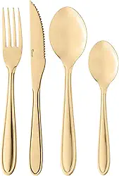 LYOR - Faqueiro 24 Peças Gastro Dourado Aço Inox