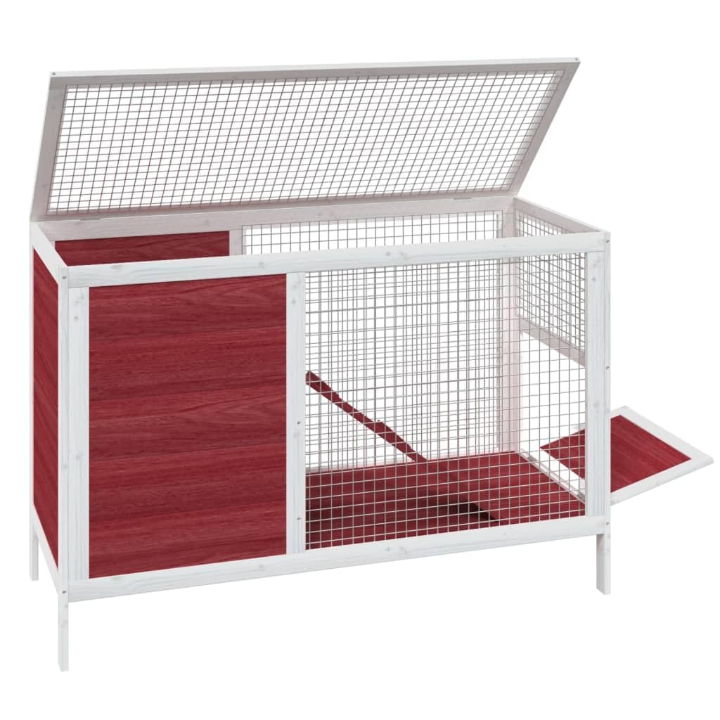 Conejera de Madera Maciza de Pino Mocha 103x44x69,5 cm, LAPOOH Jaula Cobaya, Jaulas para Conejos, Jaula Hamster, Casa Conejo, Casita Conejo, Nido Conejo