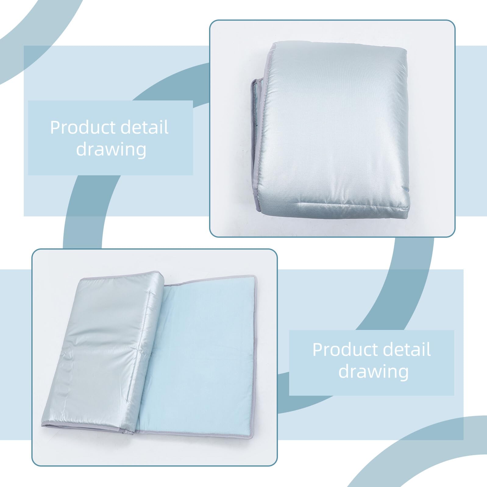 Colchoneta Portátil Plegable Azul de Gamuza para Siesta Infantil | Pp Cotton y Gel Cloth, para Sleepovers y School Nap Time, Decoracion Colegio