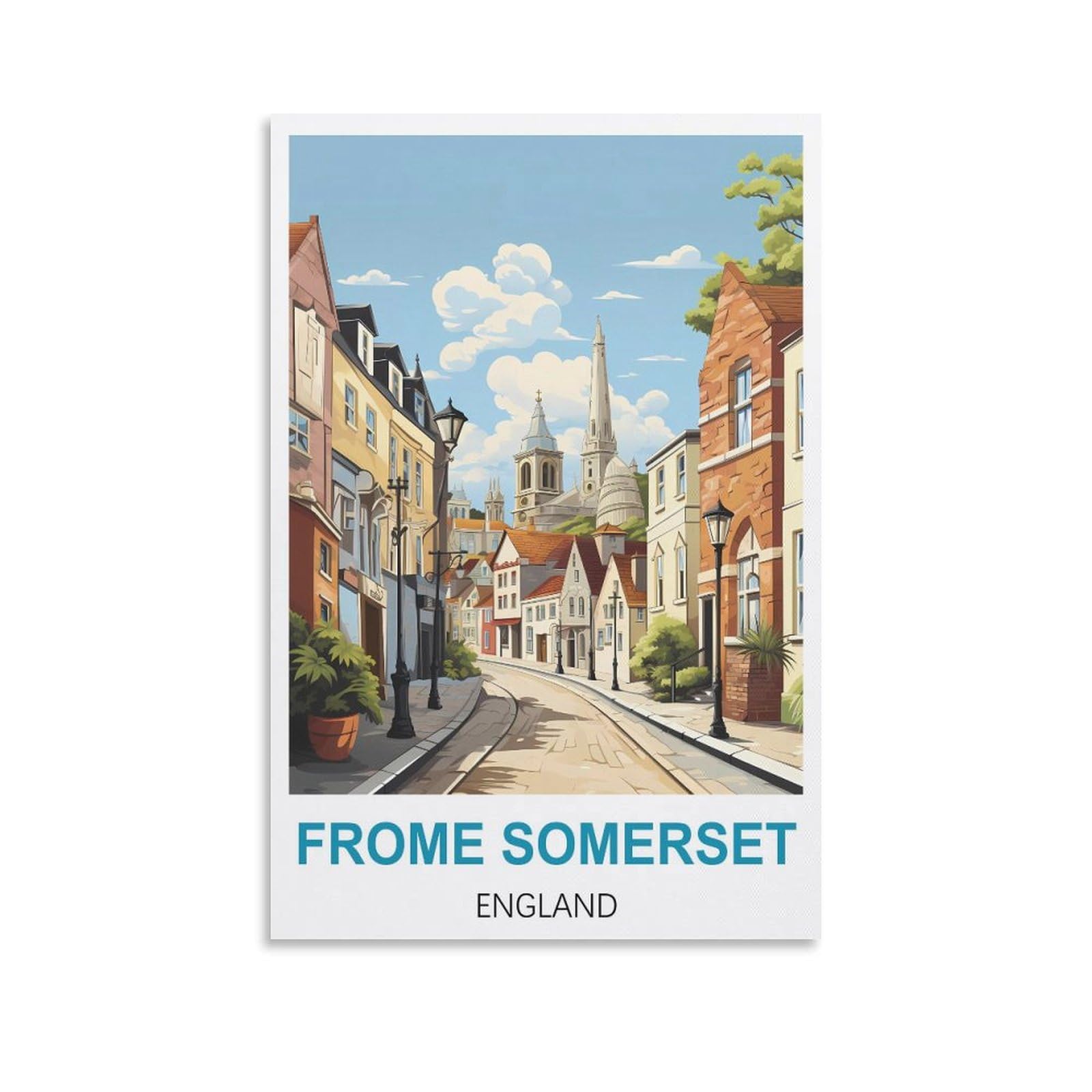 Metal Tin Sign Plaque Poster,Frome Somerset England,Vintage Plaques Poster Plaque Decor Retro Posters Gallery Wall Art Print 15x30cm