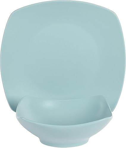 Miniatura 2 de Gibson Home Zen Buffet - Juego de vajilla de porcelana mate resistente a las virutas y a los arañazos, color azul, servicio para 4 personas (8