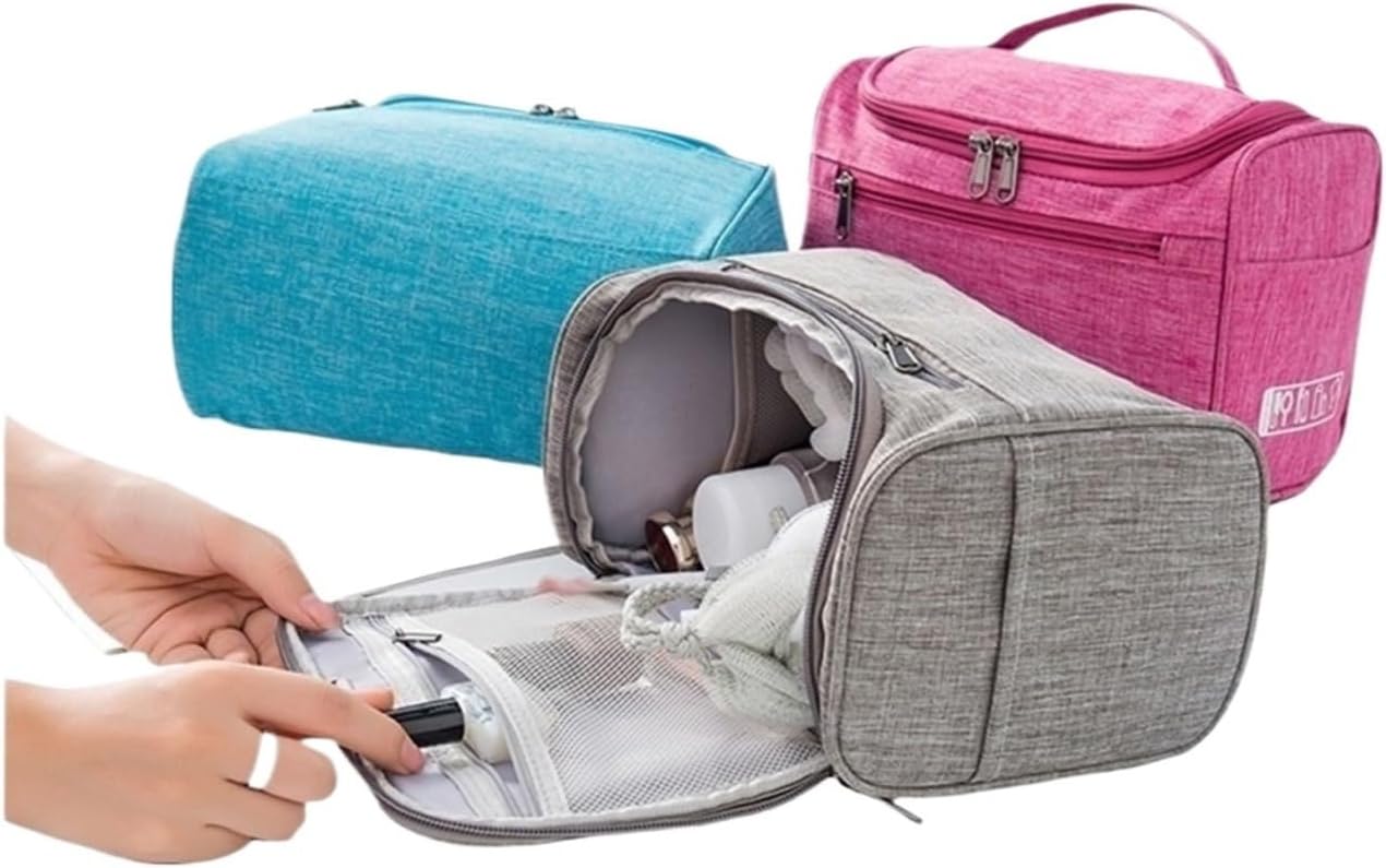 ポータブルトイレタリーバッグ、フック、旅行用品、収納バッグ、トイレタリー、(グレー)