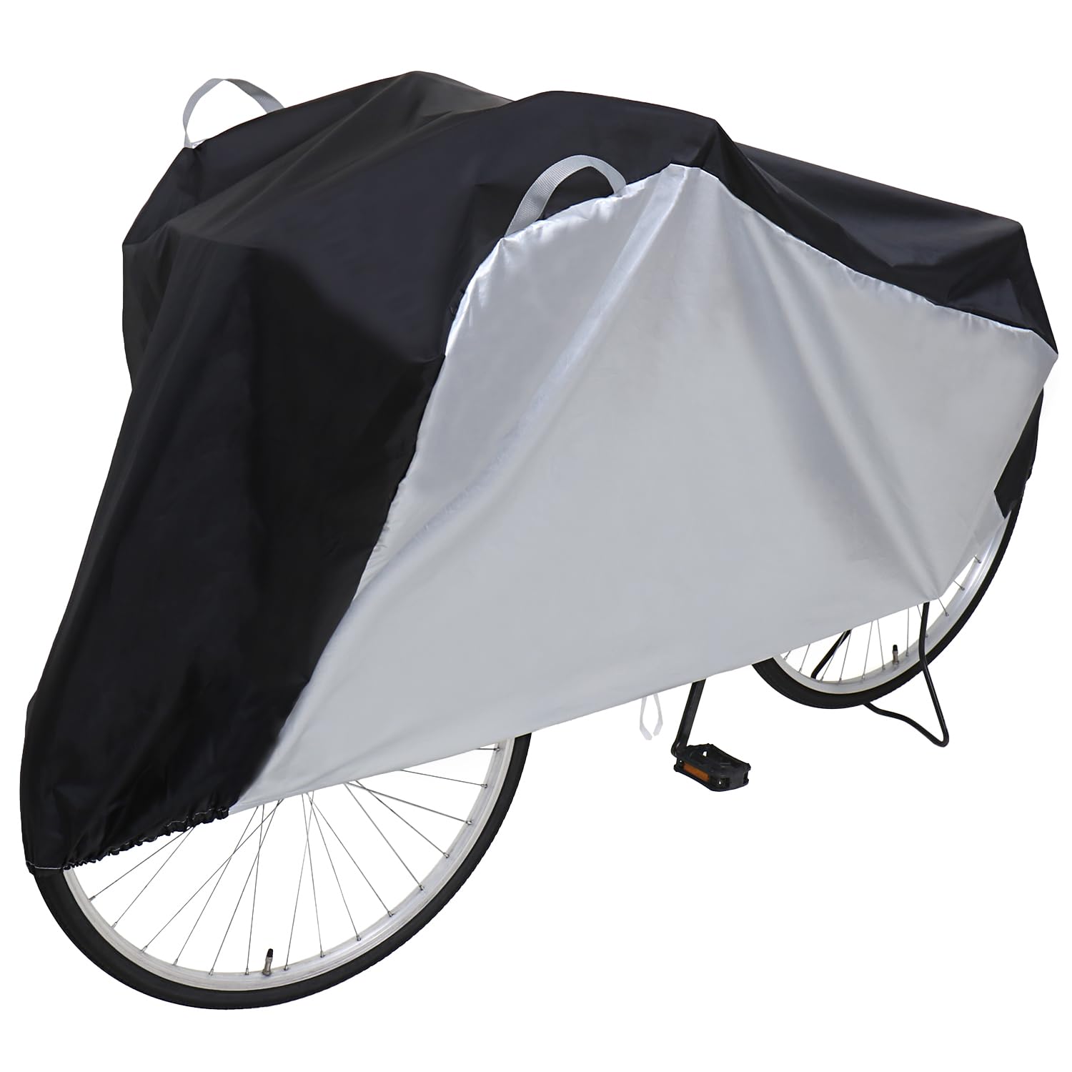 Astro 113-59 Bicycle Cover, Silver x Black, Handle Included, For Motorcycles, Up to 27 Inches, Water Repellent, Rain Protection, Wind Resistant String Included