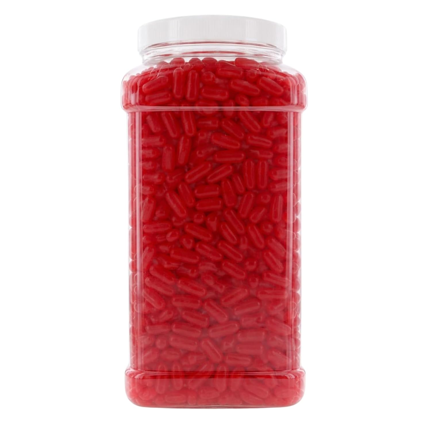 Hot Tamales Bulk 7LB - Original Soft Chewy Cinnamon Candy in 128 FL OZ Gift Ready Reusable Square Jar