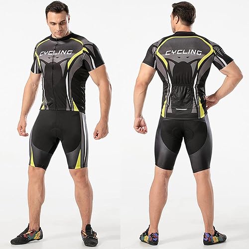 Miniatura 4 de Men's Cycling Jersey Set Road Bike Shirts Bib Shorts Breathable Cycling Clothing Kit with 20D Gel Padded