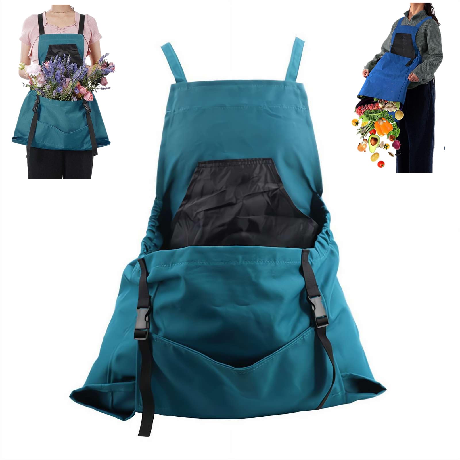 Carroterr Gardening Aprons, GardenRoot The Grange Carrier, Waterproof Canvas 1-Second Harvest System, with Quick Release Pocket