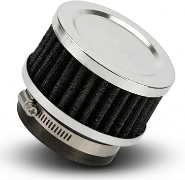 Round Motorcycle Intake Air Pod Filter Universal 36-38mm | Clamp On, High Flow, for Cruiser/Street/Atv/Dirt Bike/Quad/Scooter/Go Kart
