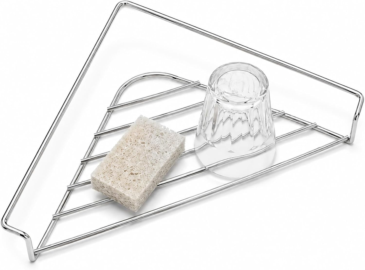 Sink Corner Drying Rack, Stainless Steel Corner Sink Organizer (1PCS)