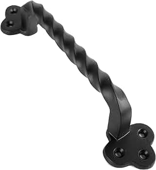 Iron Valley - 9'' Twist Clover Barn Door Pull Handle - Solid Cast Iron