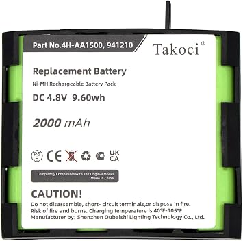 2000mAh/4.8V 4H-AA1500 Replacement Battery Compatible with Sport Elite Elite 2.0 Performance Performance 2.0 and Edge Edge 2.0 Ni-MH