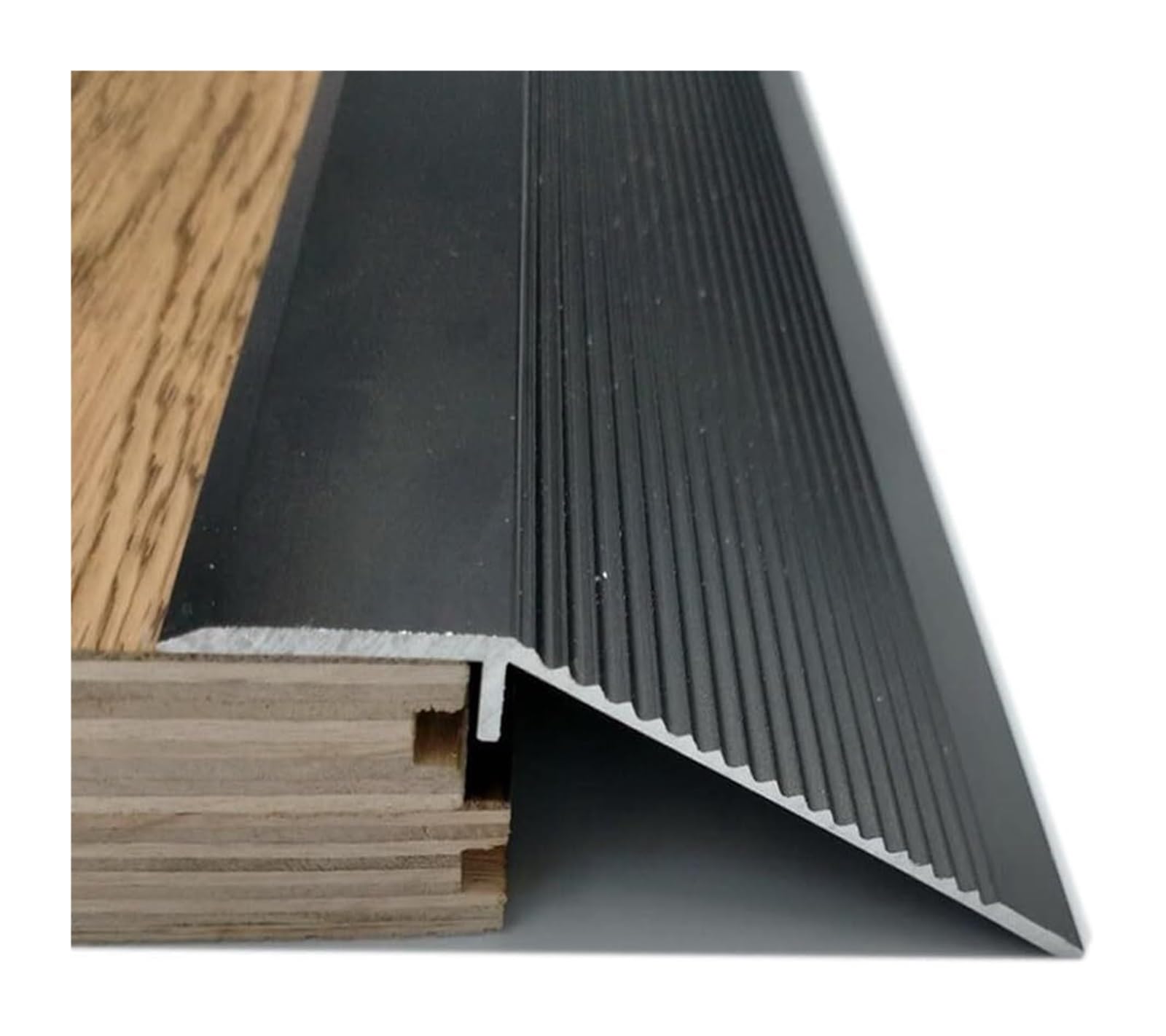 PALSINBY Transition Threshold Strip, Cuttable Floor Transition Strip Aluminum For Carpet Wood Tile Height 10-50mm(Black)