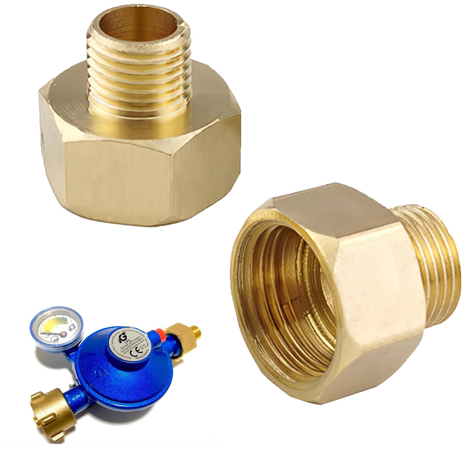 Adattatori Gas In Ottone 1/2" A 1/4" - Set Da 2 Pezzi Per Fornelli E Bombole - Foto 6