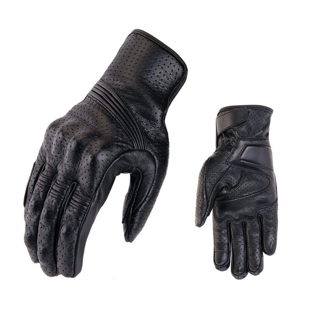 Gants Moto Moto Gants Rétro Hommes Moto Racing Gants Vélo Vélo Moto Motocross en Cuir Gant D'équitation Écran Tactile Gant Moto(L)