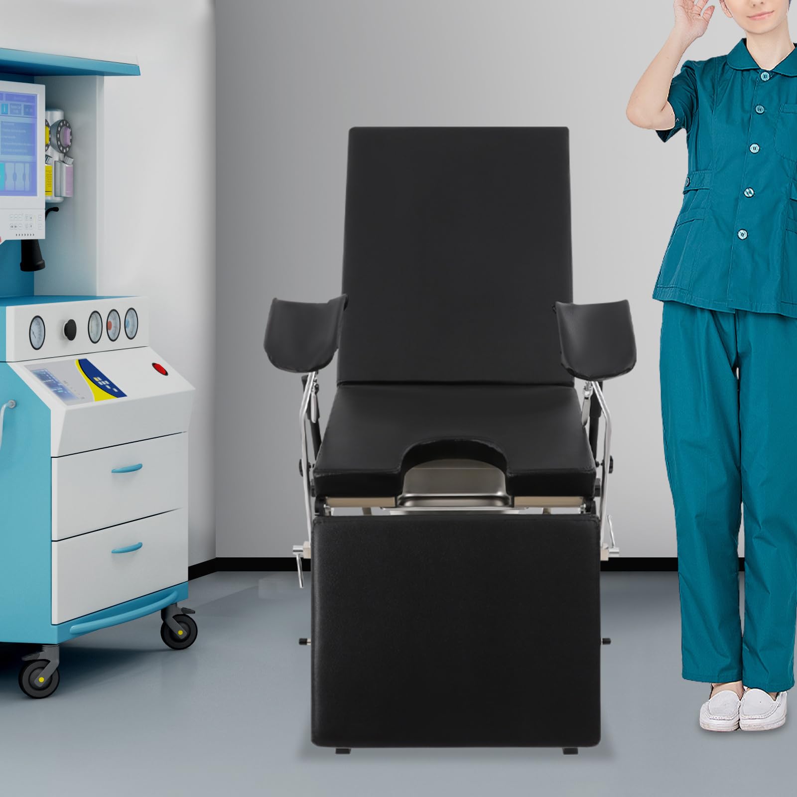 Gynäkologenstuhl Gynäkologische Untersuchungsstuhl Gynäkologischer Stuhl Untersuchungsstuhl, Ergonomische Struktur Gynäkologischer Stuhl, Bis zu 200 KG (Schwarz)