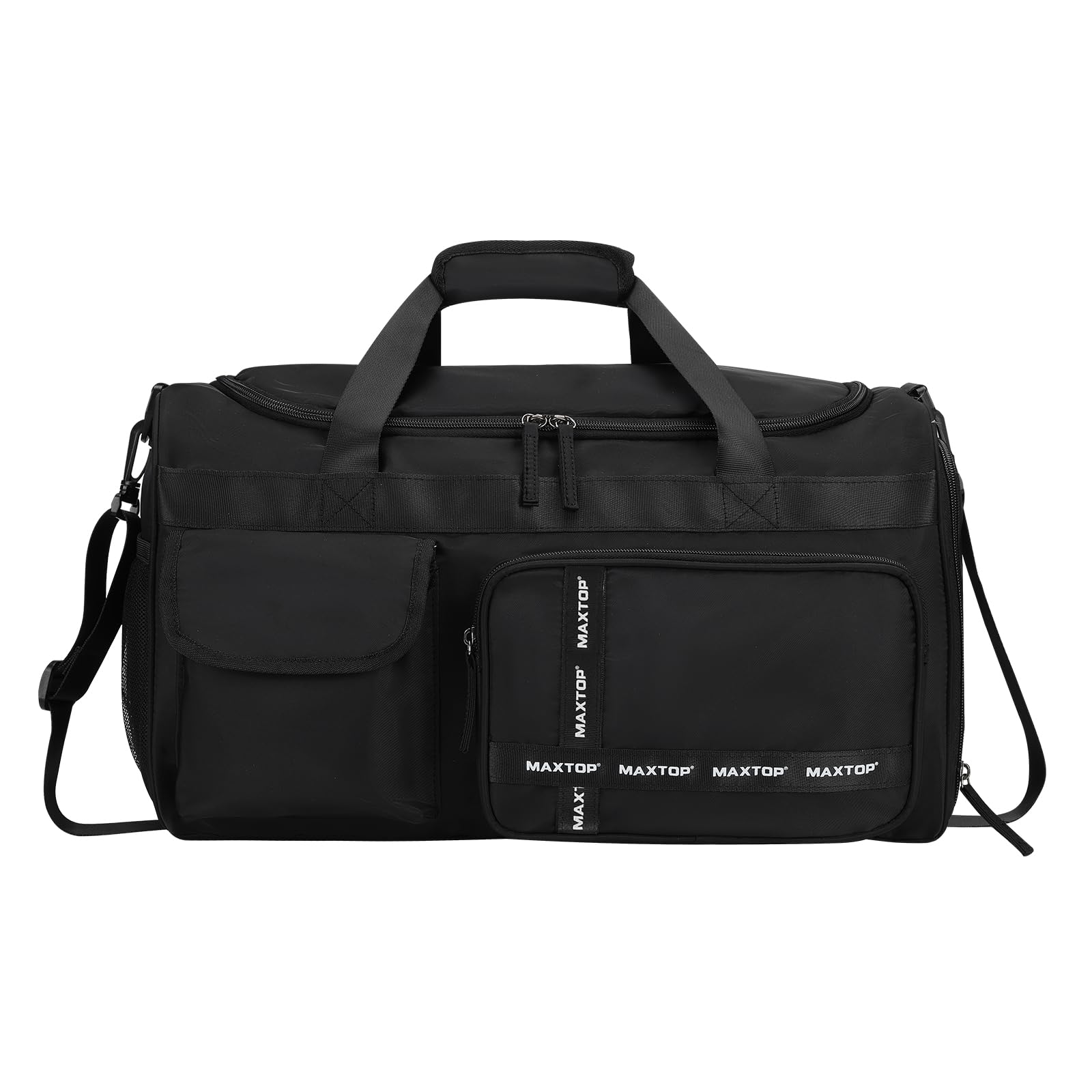 MAXTOP Kleiner Turnbeutel für Herren und Damen, mit Schuhfach, Nass- und Trockentrennung, schwarz, Handgepäck, Mini-Reisetasche für Reisen, Sport, Yoga, Fitness, Wochenende, Outdoor-Aktivitäten