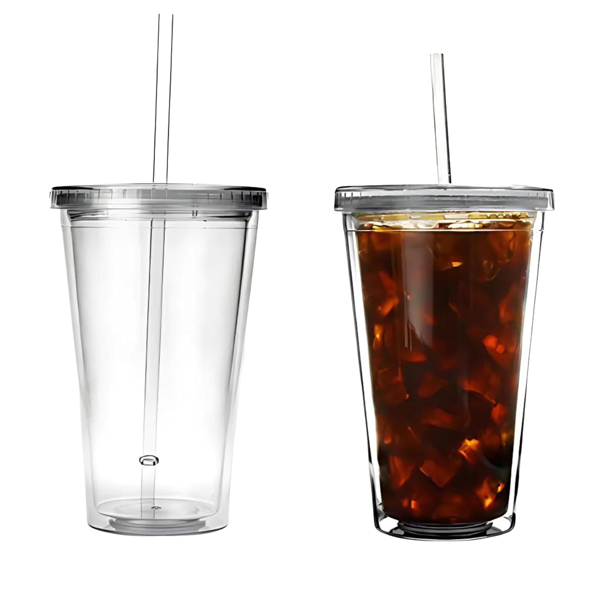 bar@drinkstuff Double Wall Plastic Cup 473ml/16oz, Pack of 2
