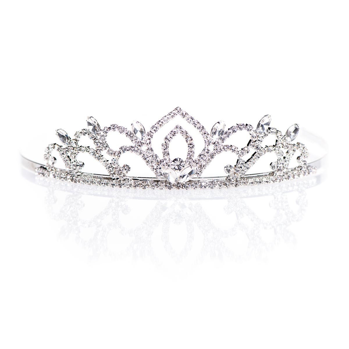 Anderson's Kiley Rhinestone Tiara, 1.5" Clear Crystal Crown for Women, Elegant Lightweight Headpiece for Prom, Homecoming, Weddings, Pageants & Formal Events