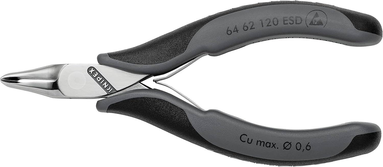 KNIPEX Tronchese per elettronica ESD - con tagliente frontale con impugnature multicomponente 120 mm, 64 62 120 ESD