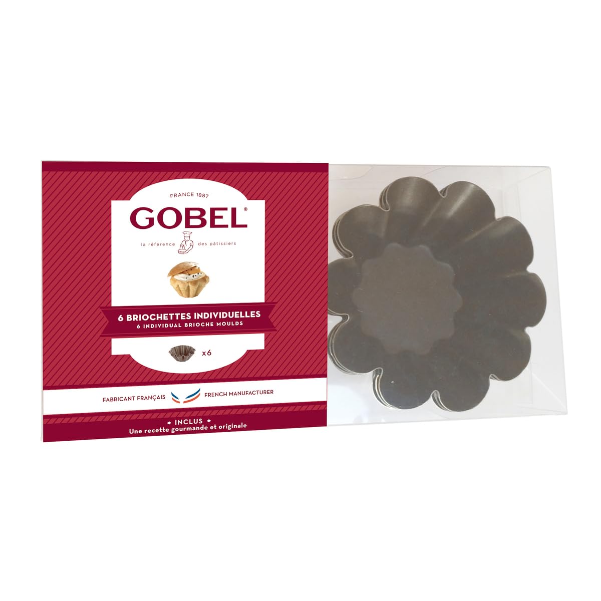 Gobel Box of 6 Perforated 271641 Fluted Brioche Base Non-Stick