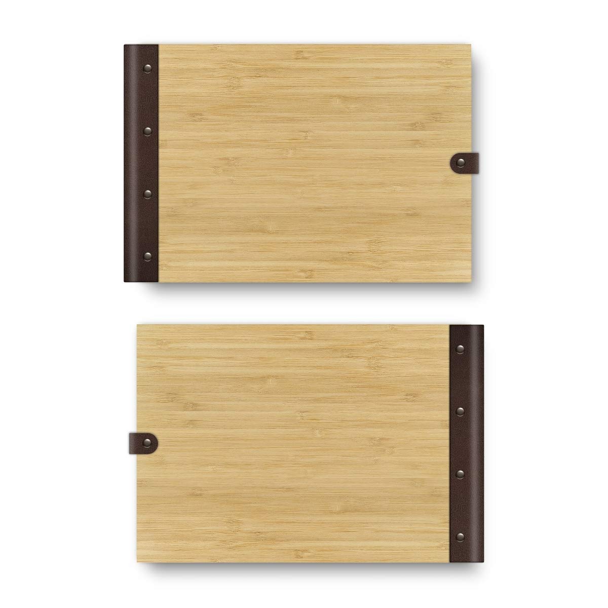 Personalisiertes Hochzeit Gästebuch Bambus Cover mit Lederrücken Naturpapier 72 Blätter | 144 Innenseiten DIN A4 quer 302 x 215 mm - Eigene Gravurdatei hochladen