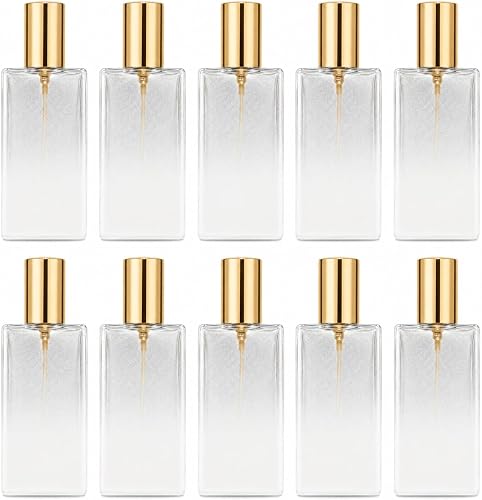 55ml Refillable Perfume Bottles, Pack of 10 (White Ombre With Gold Cap)