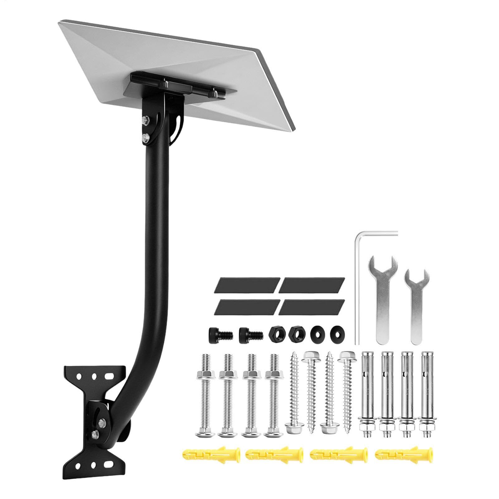 Support D'Antenne Tige Support Antenne Angle Réglable | Bras Montage Satellite Anti-Vent Pour Fixation Sur Mur Extérieur, -Toit, Toit, Station Météo, Camping-Car, Maison, Pelouse