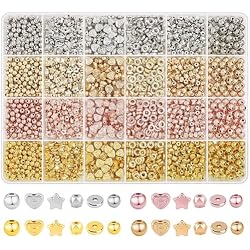 Redtwo 2300 Pcs Gold Spacer Beads Set, 6 Shapes Gold Beads for Friendship Bracelet Jewelry Making