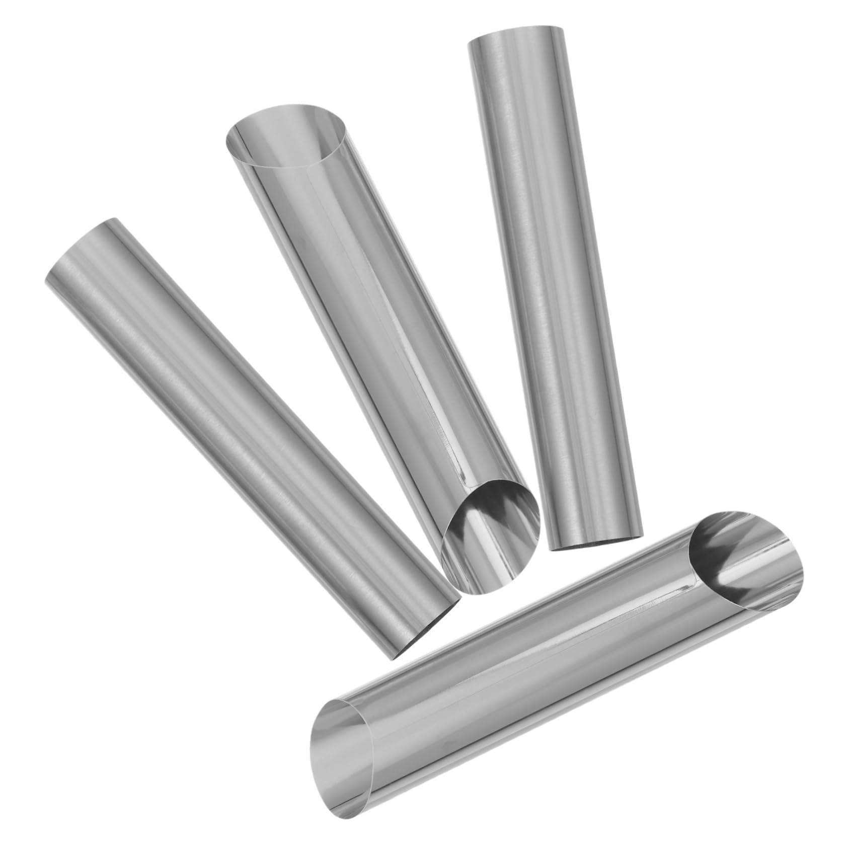 HOLIDYOYO Stainless Steel Pastry Horn Molds 4pcs Non-stick Baking Tools for Cylindrical Horns Easy Release Design