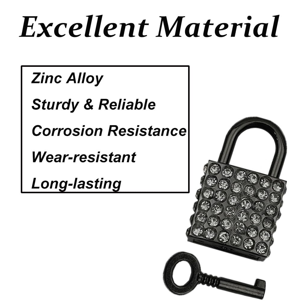 Tighall 2 PCS Zinc Alloy Gold Small Square Decorative Padlock