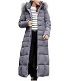 SMIDOW Womens Fashion Hooded Coat 2023 Quilted Long Puffer Jackets Waterproof Warm Winter Maxi Length Parka Coats