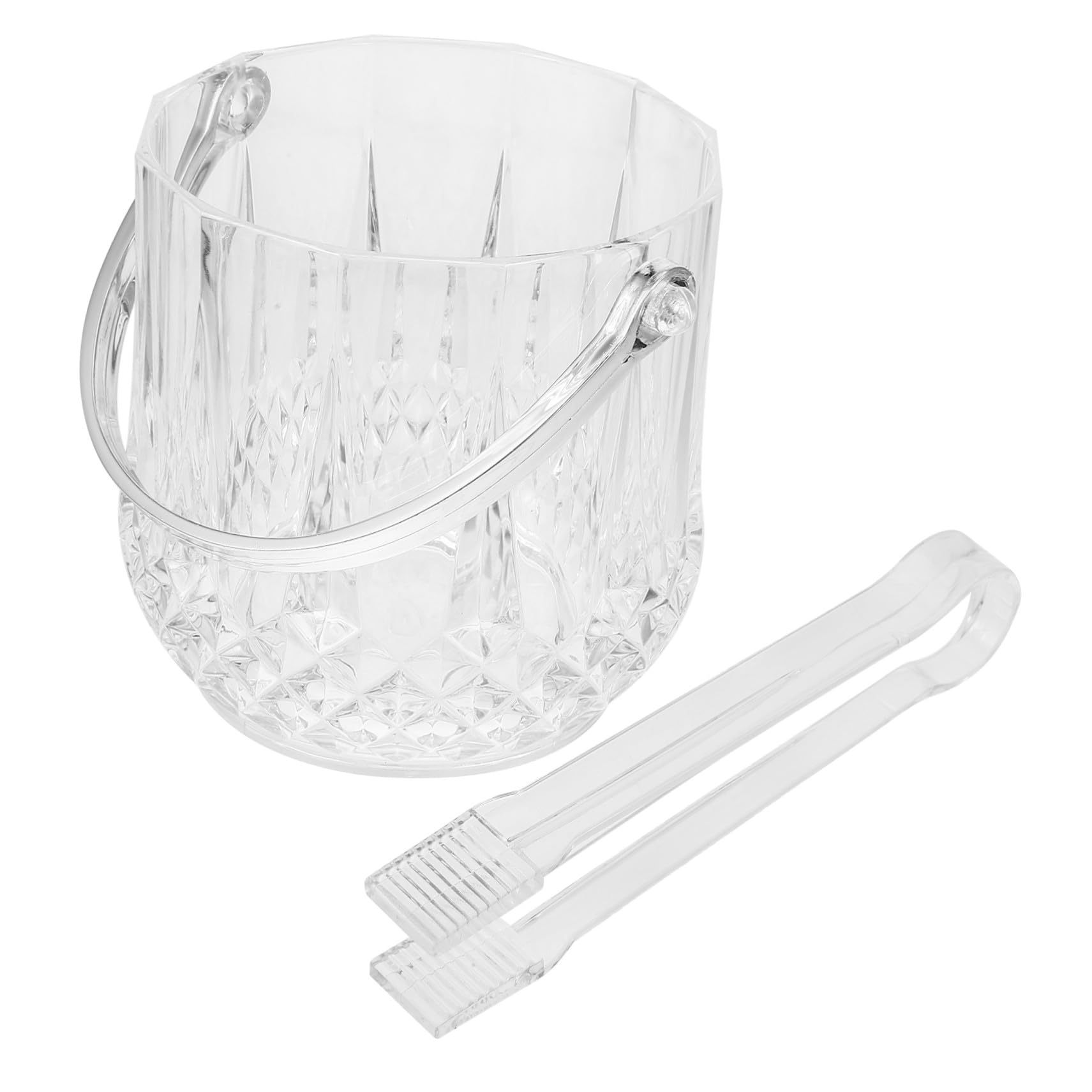 Seau à glace glaçons portable en plastique avec poignée ergonomique et pince
