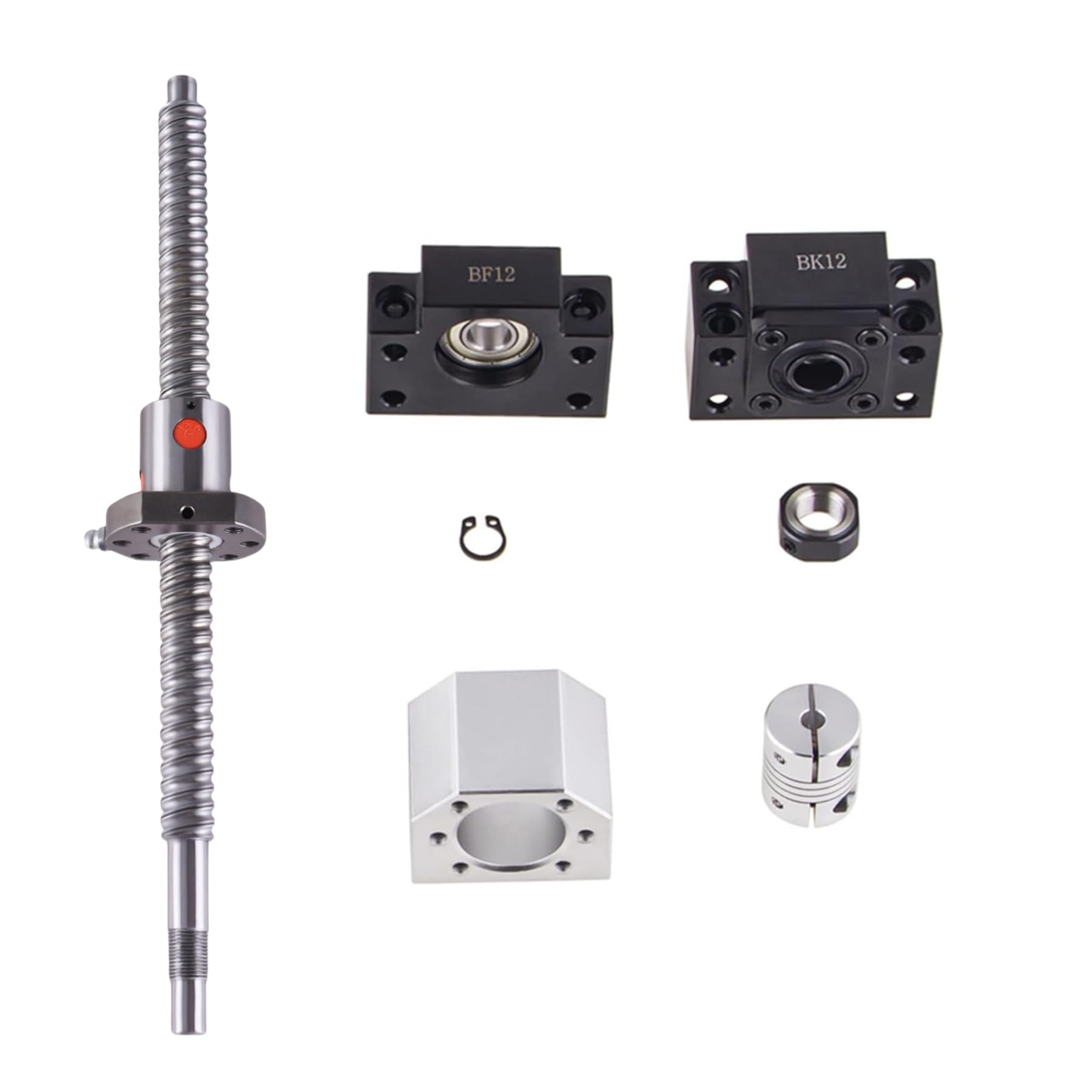 ANWOK 1Set Ball Screw SFU1605/1000mm Ballscrew with Metal Ballnut + BK/BF12 End Support + Coupler, Length 1000mm/39.37 inch Diameter 16mm Pitch 5mm with End Machined — Amazon image 10