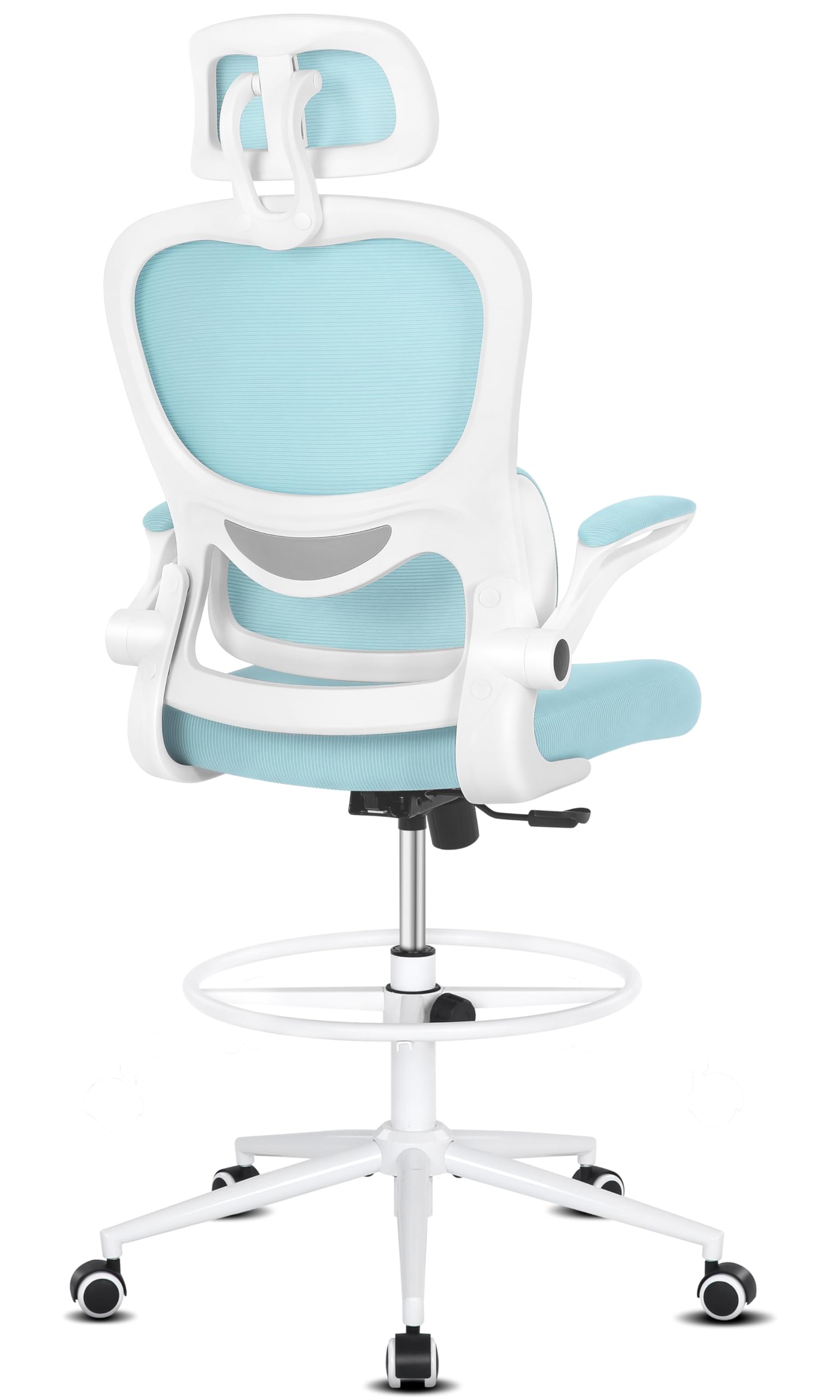 Misolant Drafting Chair with Headrest, Tall Office Chair for Standing Desk, Standing Desk Chair with Adjustable Height, Ergonomic Drafting Chair Lumbar Support, High Office Chair