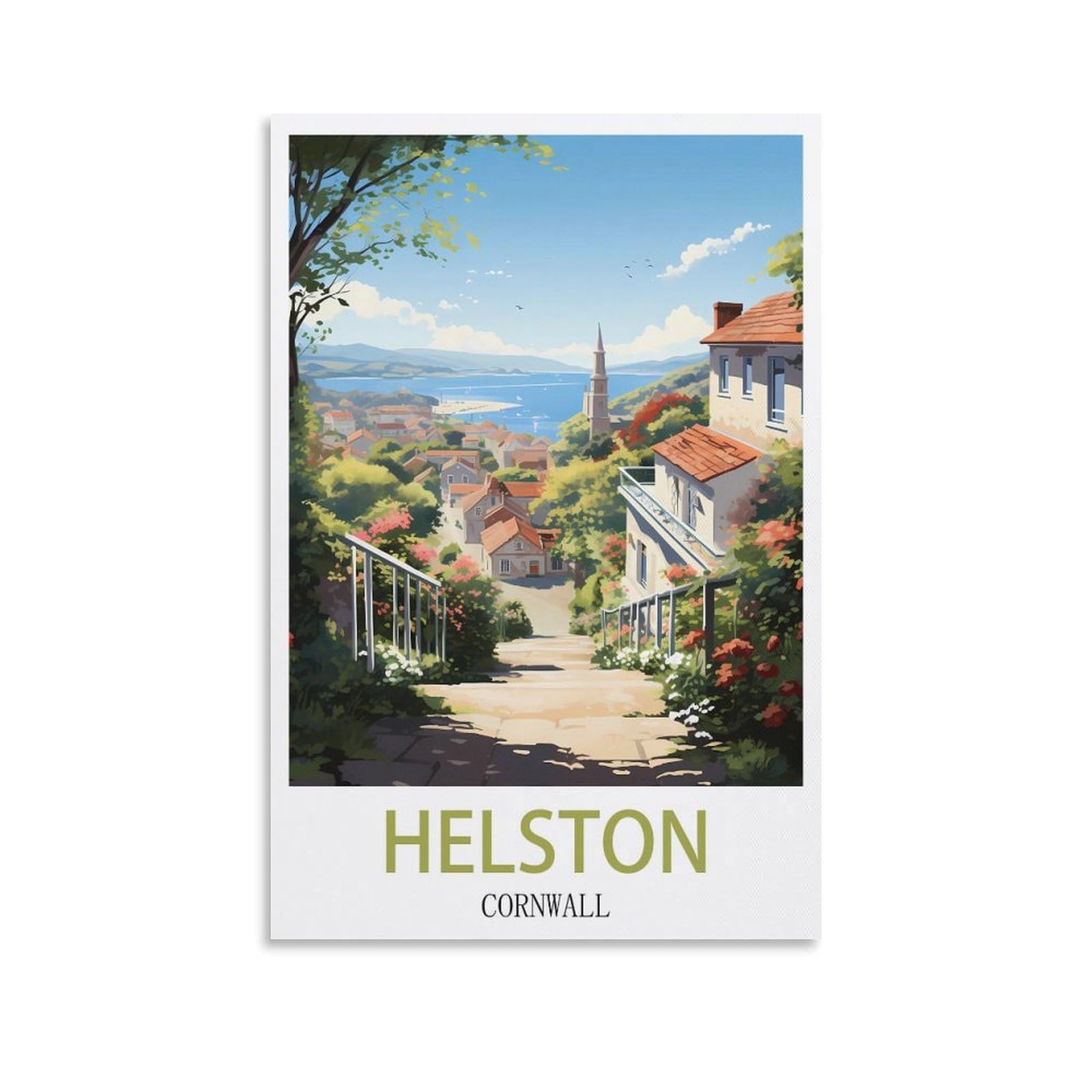 Metal Tin Sign Helston Cornwall Wall Art Vintage Decor for Man Cave Garages Home Bedroom Retro Decor 15x30cm