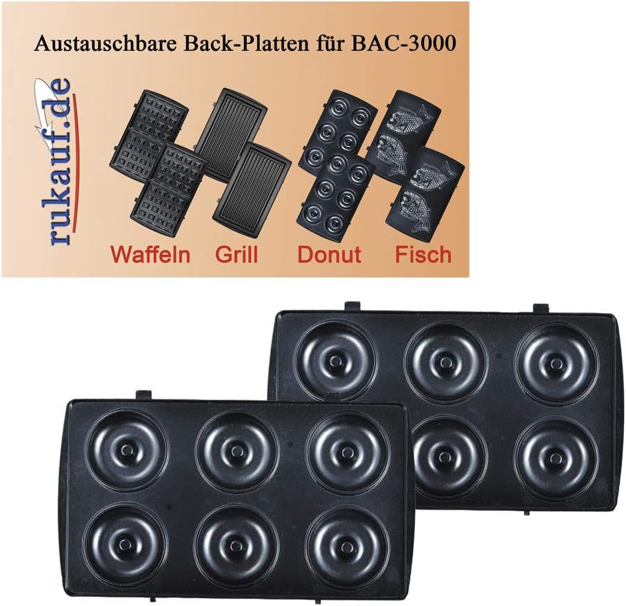 BAC-3000 Baker Waffle Iron Maker Exchangeable Plates (Donut)