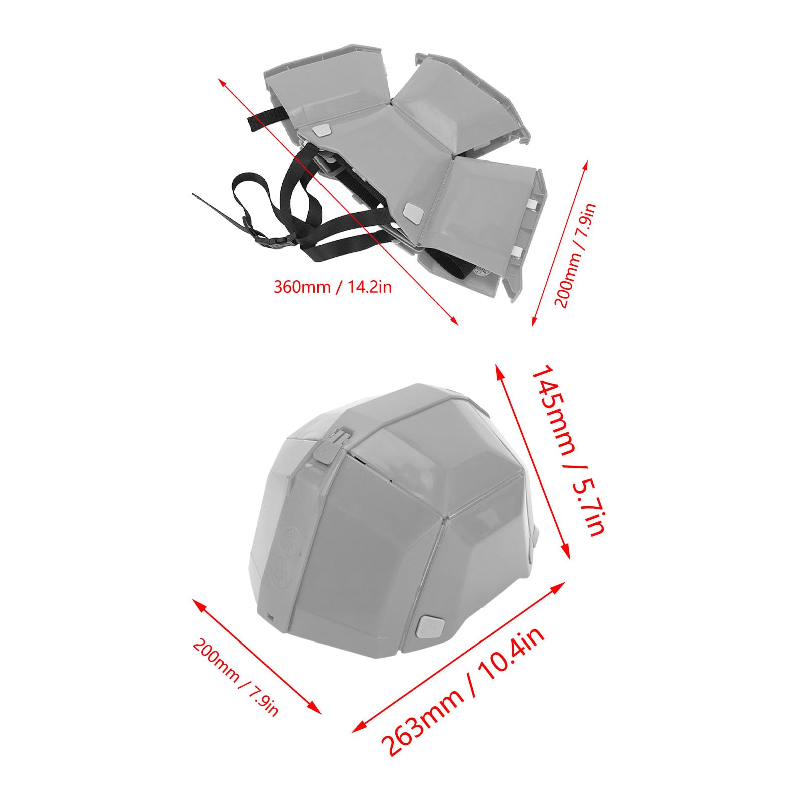 Casco de seguridad plegable de plástico de alta resistencia para el trabajo, deportes, viajes (gris)
