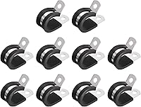 Vista 26 de uxcell Abrazadera de cable de 1-1/32 pulgadas (1.024 in) abrazadera de cable de acero inoxidable 304 Abrazadera aislada acolchada en forma de R