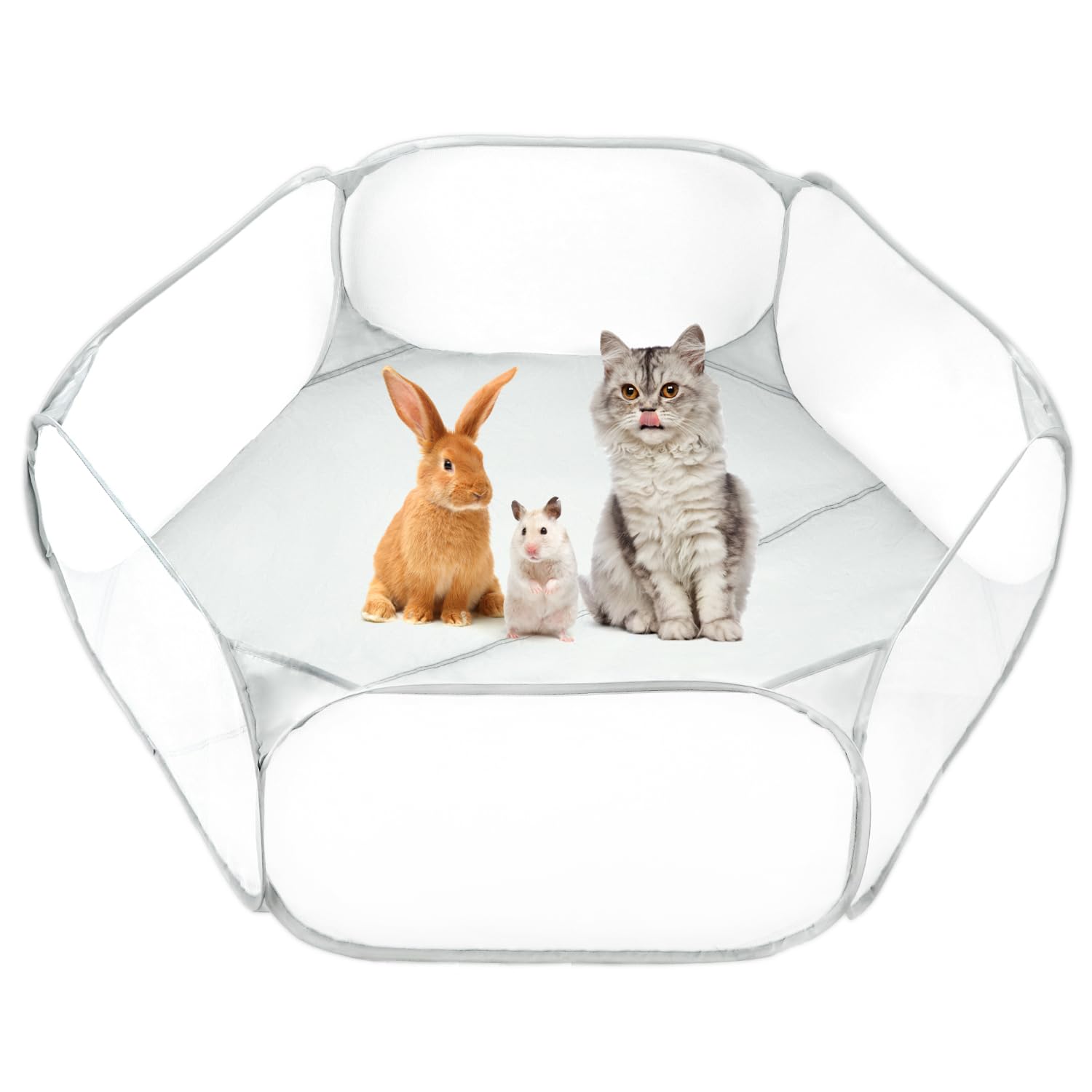 QWORK® Small Pet Playpen, Portable Animal Playpen, Pop up Play Pen, for Guinea Pigs Rabbits, Hamsters, Cats, Dogs