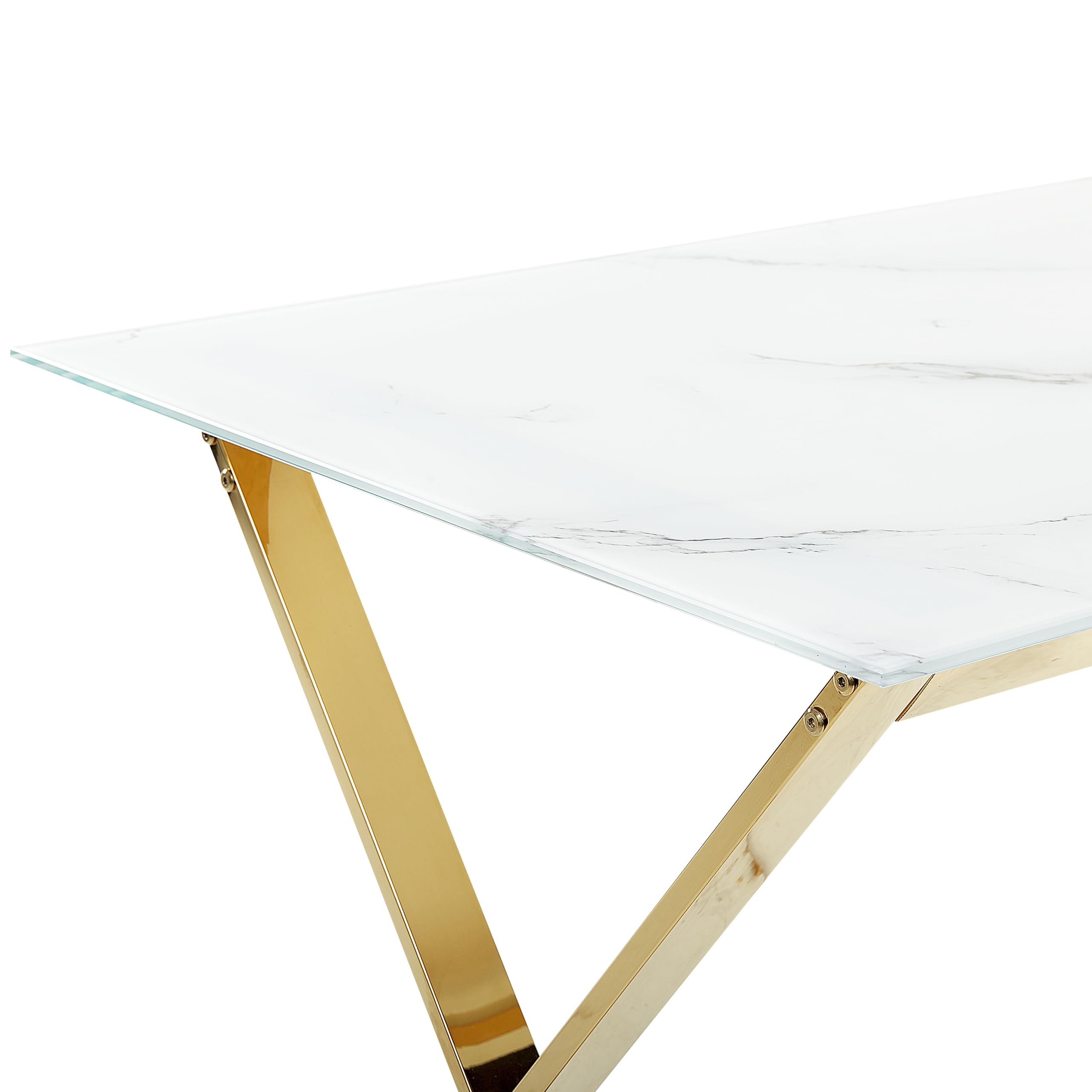 Table Ronde 120 Cm Blanche Effet Marbre Avec Pieds Métal Doré Et Étagère - Table
