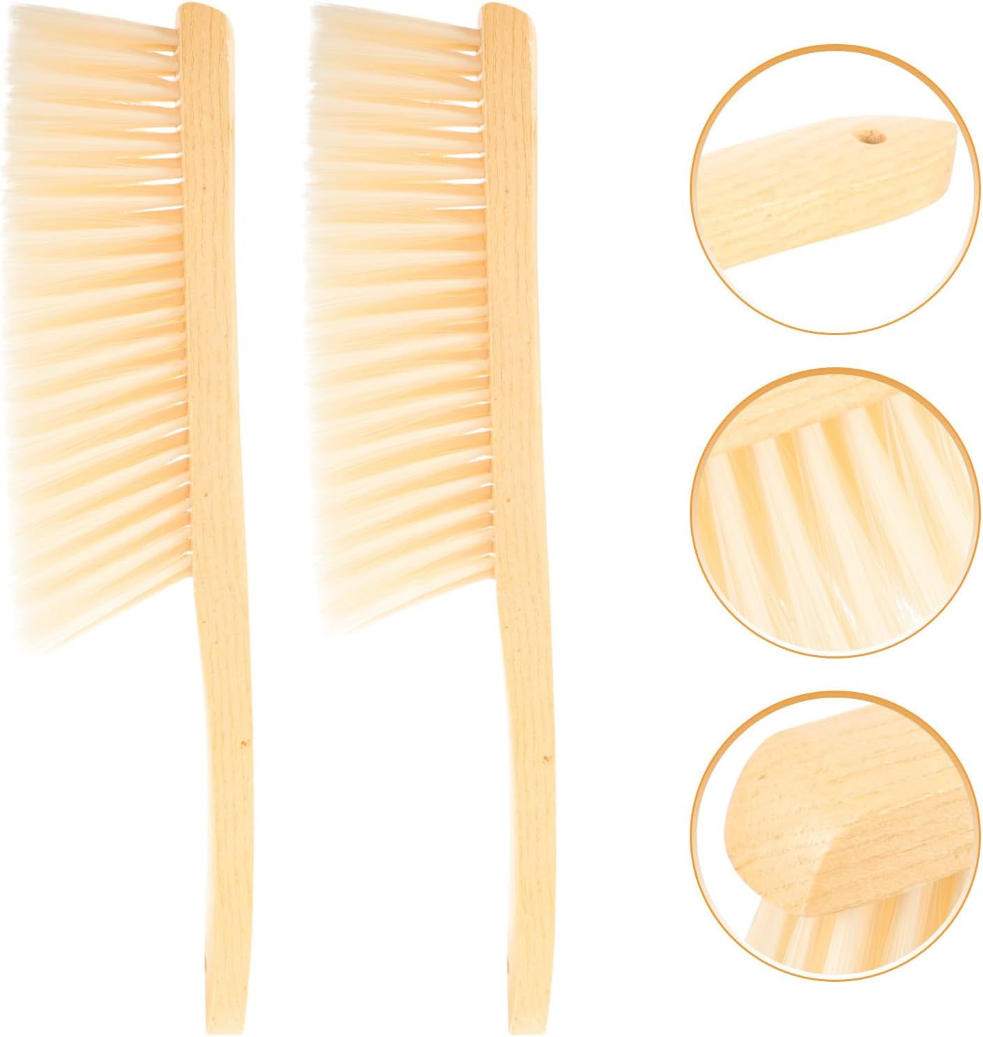 Wood Handle Dusting Brush 2pcs Soft Bristle Hand Brooms for Lampshade Fabric Cleaning Reusable Household Dust Cleaning Tools for Floor and Table Lamps