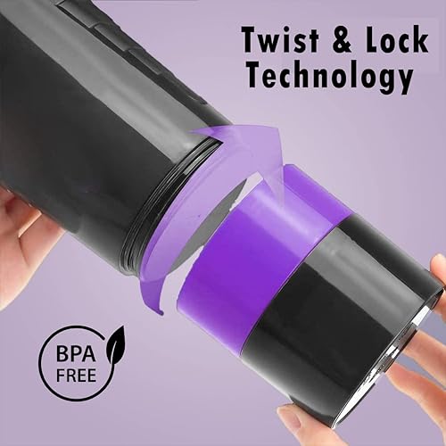 Miniatura 3 de Botella mezcladora de proteínas sin BPA con capacidad de almacenamiento de 17 onzas, ideal para batidos de proteínas, licuados de frutas, botella