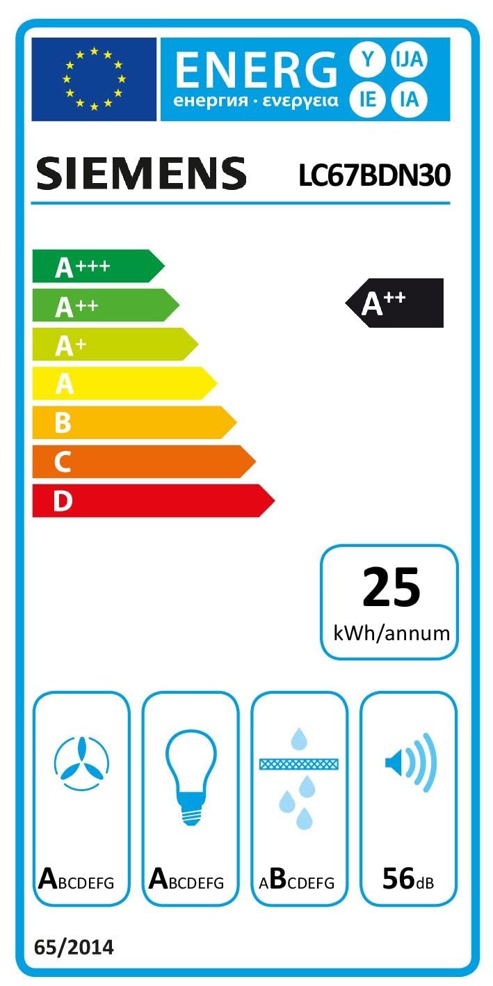Siemens LC67BDN30 iQ500, Wandesse, 60 cm, Made in Germany, iQdrive-Motor, leistungsstarker Abzug, Intelligente Dunstabzugsautomatik, LED Beleuchtung, touchControl, Doppelfiltersystem, Metall-Optik