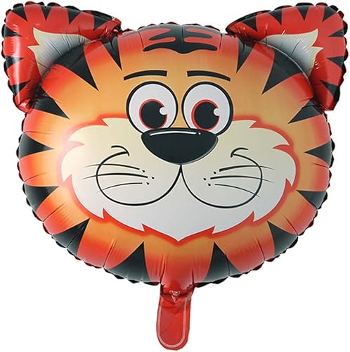 Miniatura 1 de Globos de papel de aluminio con cabeza de tigre y león, temática de animales, decoraciones de fiesta de cumpleaños, juguetes para niños, globos de