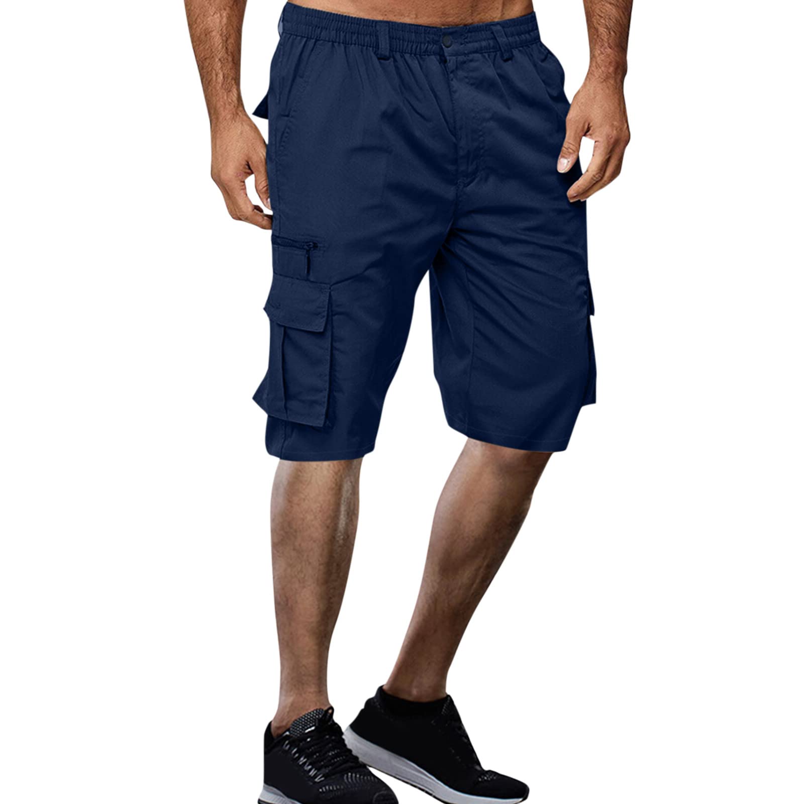 Genérico Hombre Bermudas Cargo Pantalón Cortos de Verano Militares Pantalones Cortos de Trabajo Short Deportivo Hombre PantalóN Cargo Negro Hombre
