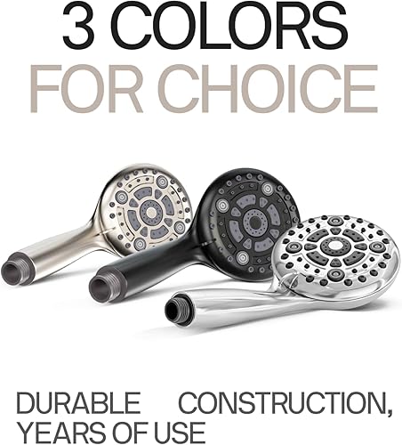 Miniatura 2 de LOKBY Cabezal de ducha de alta presión que ahorra agua con juego de mano, juego de cabezal de ducha de lluvia desmontable, 6 modos para bajo flujo,