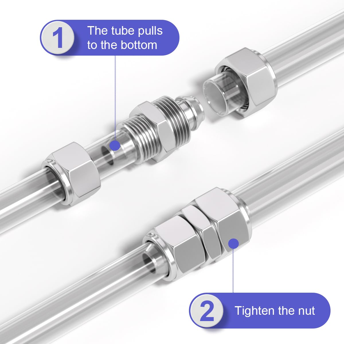 Bwintech 5 Pcs 6mm to 8mm Pneumatic Straight Reducing Push to Tube Connect Adapter Quick Reducer Fittings (KPG6-8) - Image 3