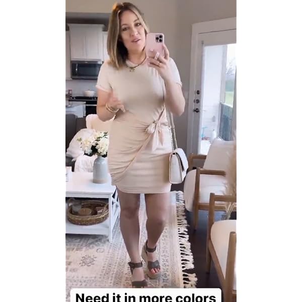 LILLUSORY-Womens-Summer-T-Shirt-Dress-Casual-Short-Sleeve-2021-Crewneck-Bodycon-Ruched-Tie-Waist-Mini-Dresses LILLUSORY 2023 Women's Summer Dress Sun Sundresses Short Sleeve T Shirt Casual Crewneck Bodycon Sexy Party Ruched Tie Waist Trendy Mini Black Funeral Dresses Black